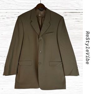 KENNETH COLE Men’s Size 40L Long Blazer Suit Jacket Coat Wool Lined